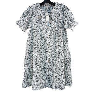 Anthropologie Pilcro The Keira Mini Button Dress in Black & White Size XS (NWT)